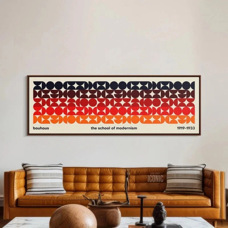 Mid Century Modern Panoramic Canvas Print Bauhaus Unframed