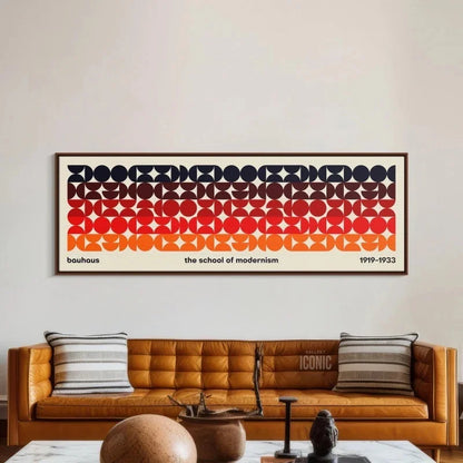 Mid Century Modern Panoramic Canvas Print Bauhaus Unframed