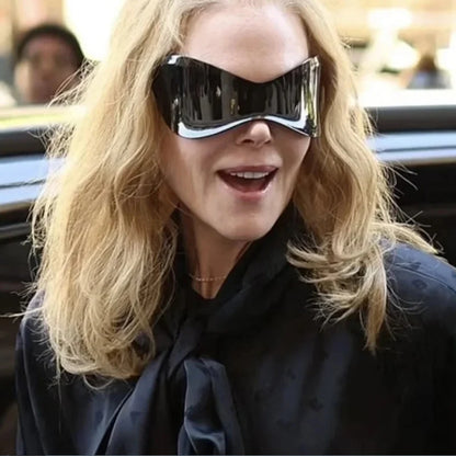 Oversized Punk Rimless Sunglasses for Men and Women, Hip Hop Sport Shades