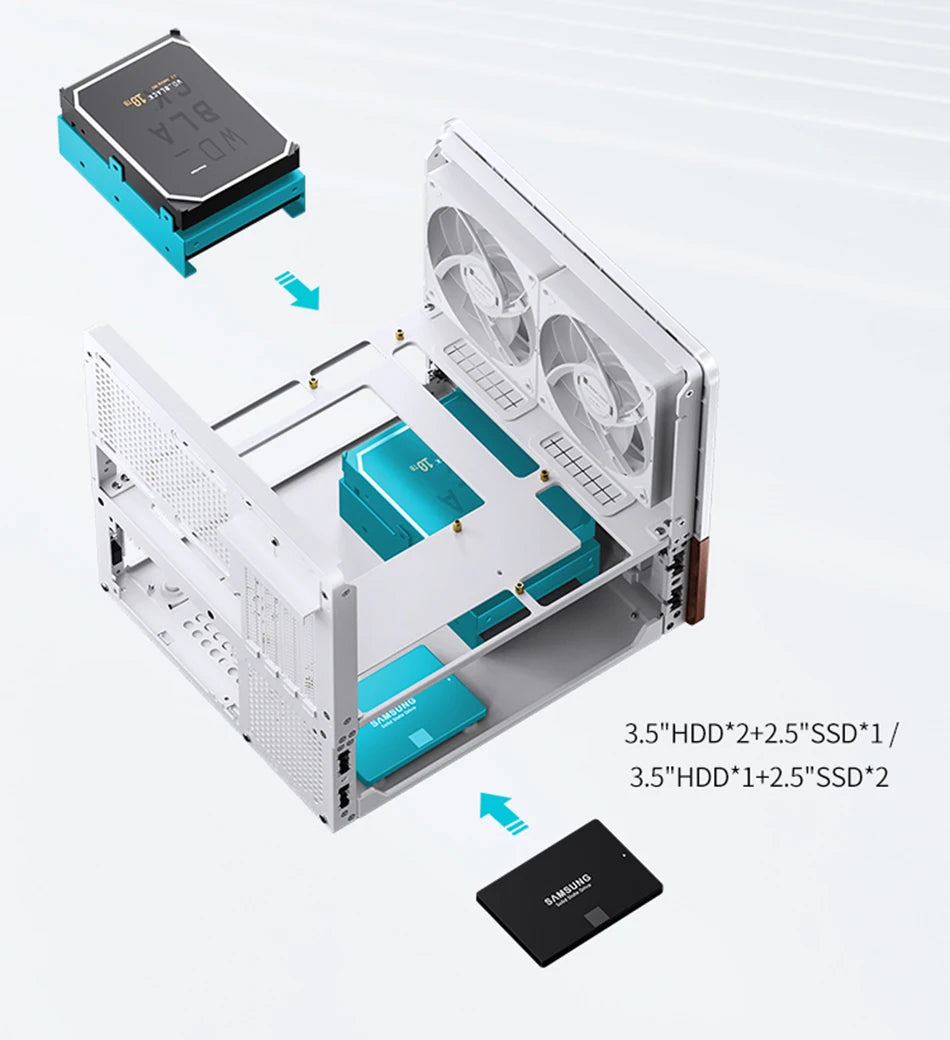 Boîtier PC Mini ITX MicroATX Vue sur Mer Verre Compact Gaming