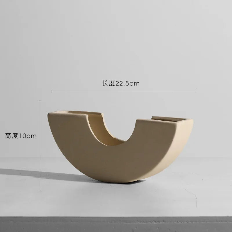 Keramisk vase embryo skulpturell bordvase nordisk minimalistisk hjemmeinnredning høst 2025 ideell for tørket blomstervisning