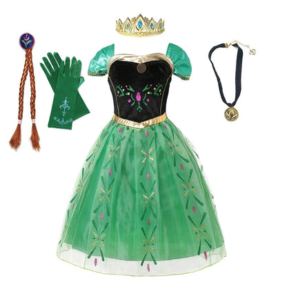 Anna Frozen-prinsessenjurk voor kinderen en meisjes, verjaardagsfeest-, carnavals- en Halloween-kostuum, vestidos 2026