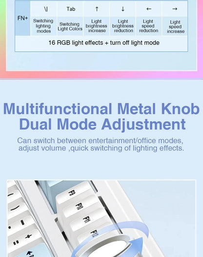 Teclado mecánico para juegos compacto AULA F75 al 75% RGB