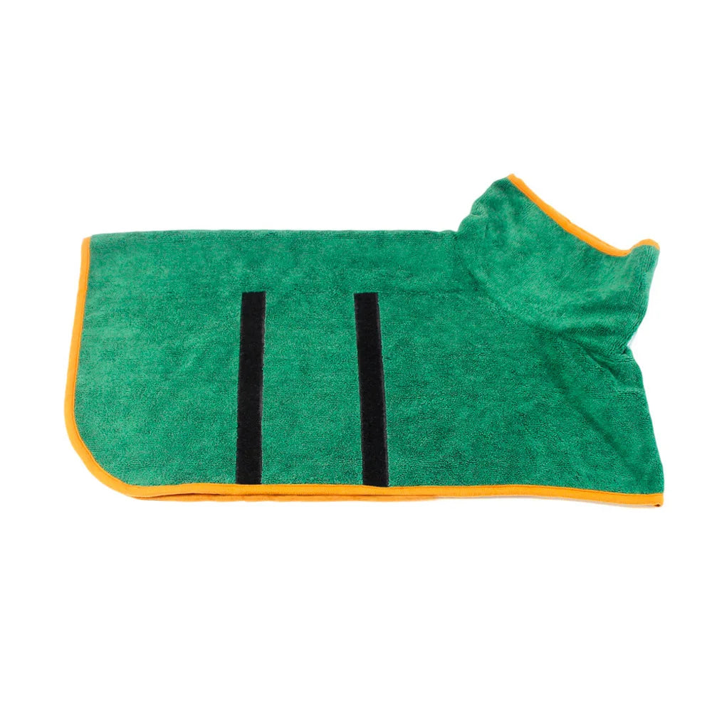 Microfiber Dog Bathrobe Towel - Adjustable Absorbent Coat for Cats & Dogs, Pet Grooming Care