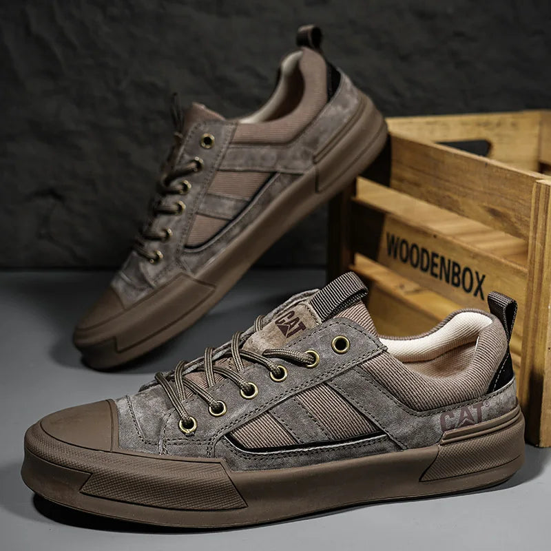 Durable men's outdoor sneakers - anti-slip wear-resistant fabric upper, for hiking and casual everyday