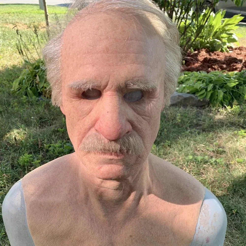 Realistisch siliconen Halloweenmasker dat het hele hoofd bedekt, opa en oma, cosplay-simulatierekwisiet 2026