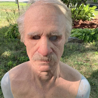 Realistisch siliconen Halloweenmasker dat het hele hoofd bedekt, opa en oma, cosplay-simulatierekwisiet 2026