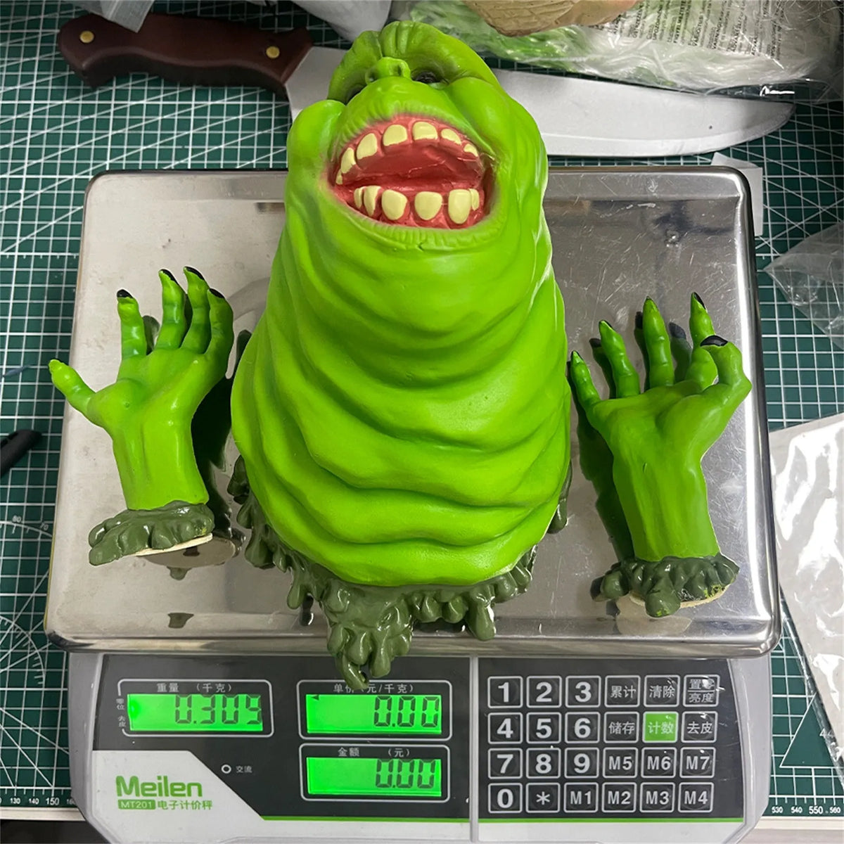 Halloween Ghostbusters-harsfiguur van de groene, oplichtende en opblaasbare geest Slimer als wanddecoratie 2026