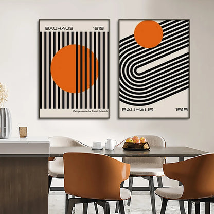 Bauhaus Abstract Geometric Posters Vertical Canvas Art