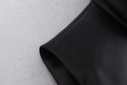 Warm Women’s PU Leather Vest - Padded Short, For Winter