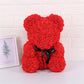 Faux Rose Teddy Bear with Gift Box and Lights - Romantic Anniversary or Valentine's Day Gift, Wedding Decor