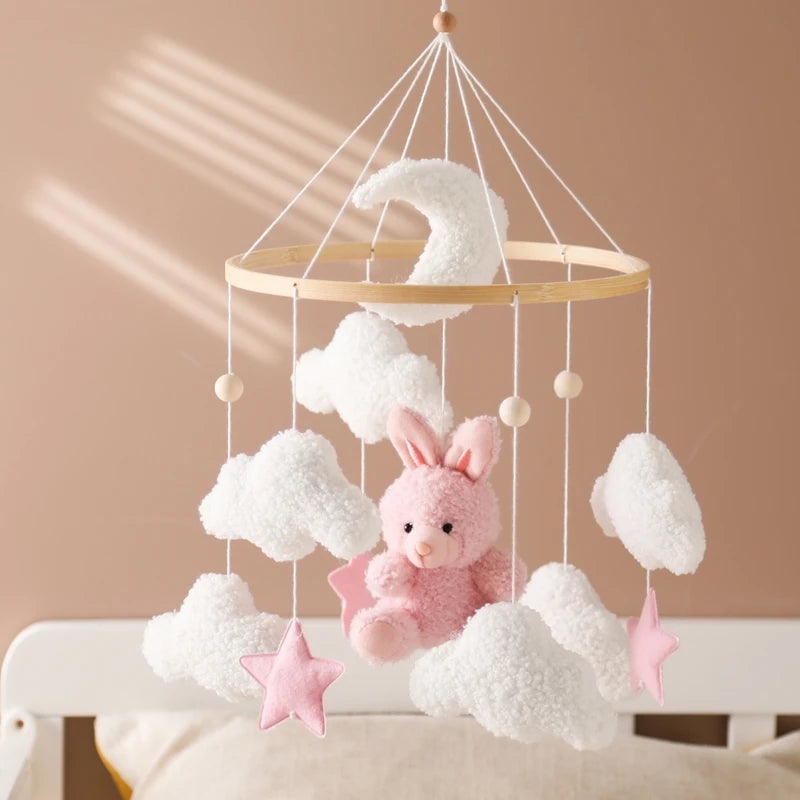 Baby Crib Mobile Wooden Nursery Newborn Sensory Toys