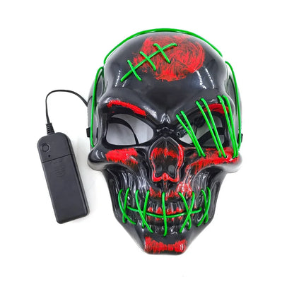 LED Glowing Skull Mask Full Face Halloween 2025 Cosplay