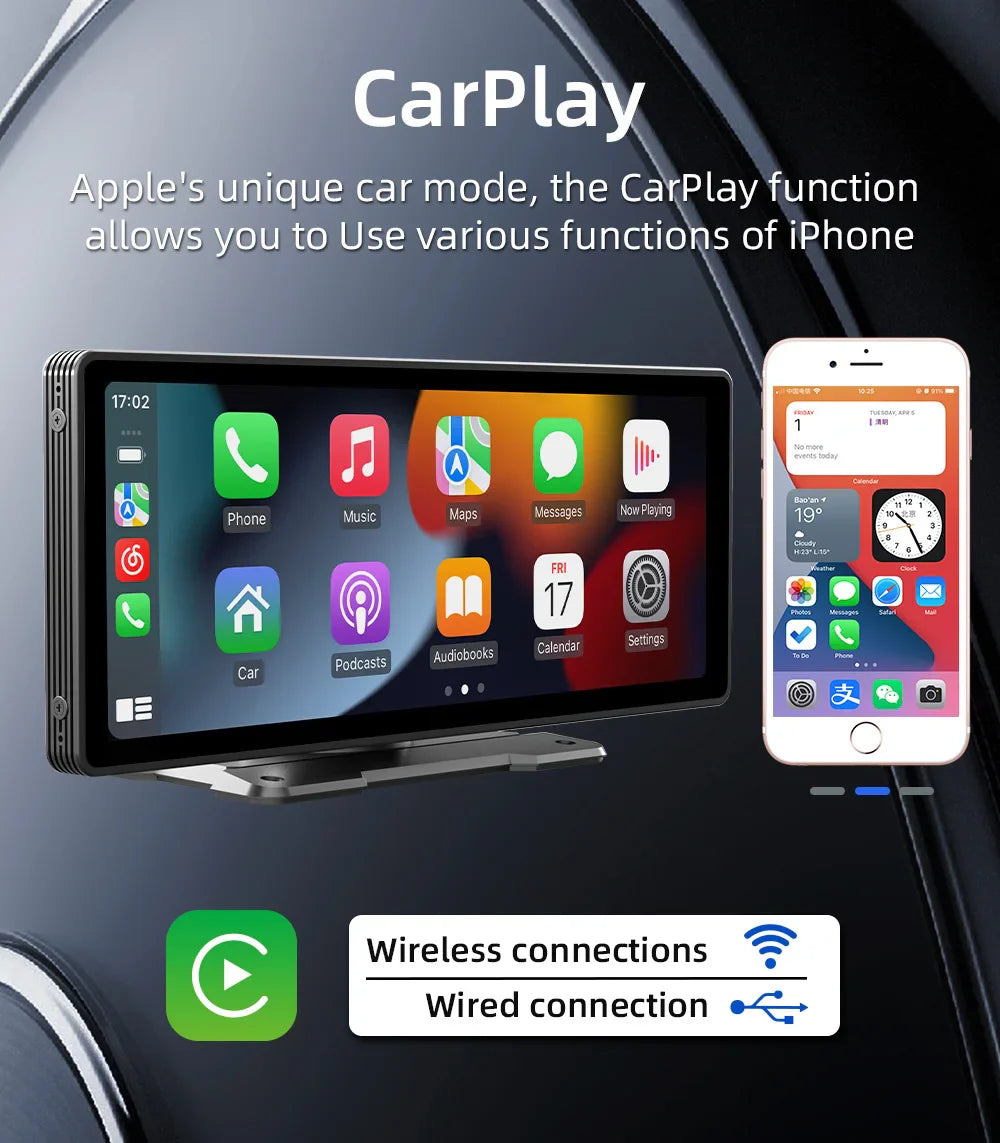 CarPlay Wireless Head Unit 10.26 Inch IPS HD Car Stereo Con Telecamera Posteriore Android Auto Fall 2025