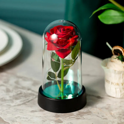 Ornement en verre rose LED - Cadeau romantique pour la Saint-Valentin et décoration de mariage