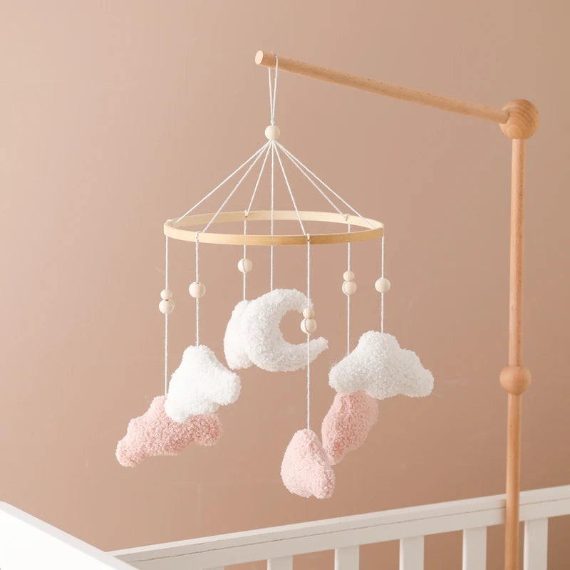 Baby Crib Mobile Wooden Nursery Newborn Sensory Toys
