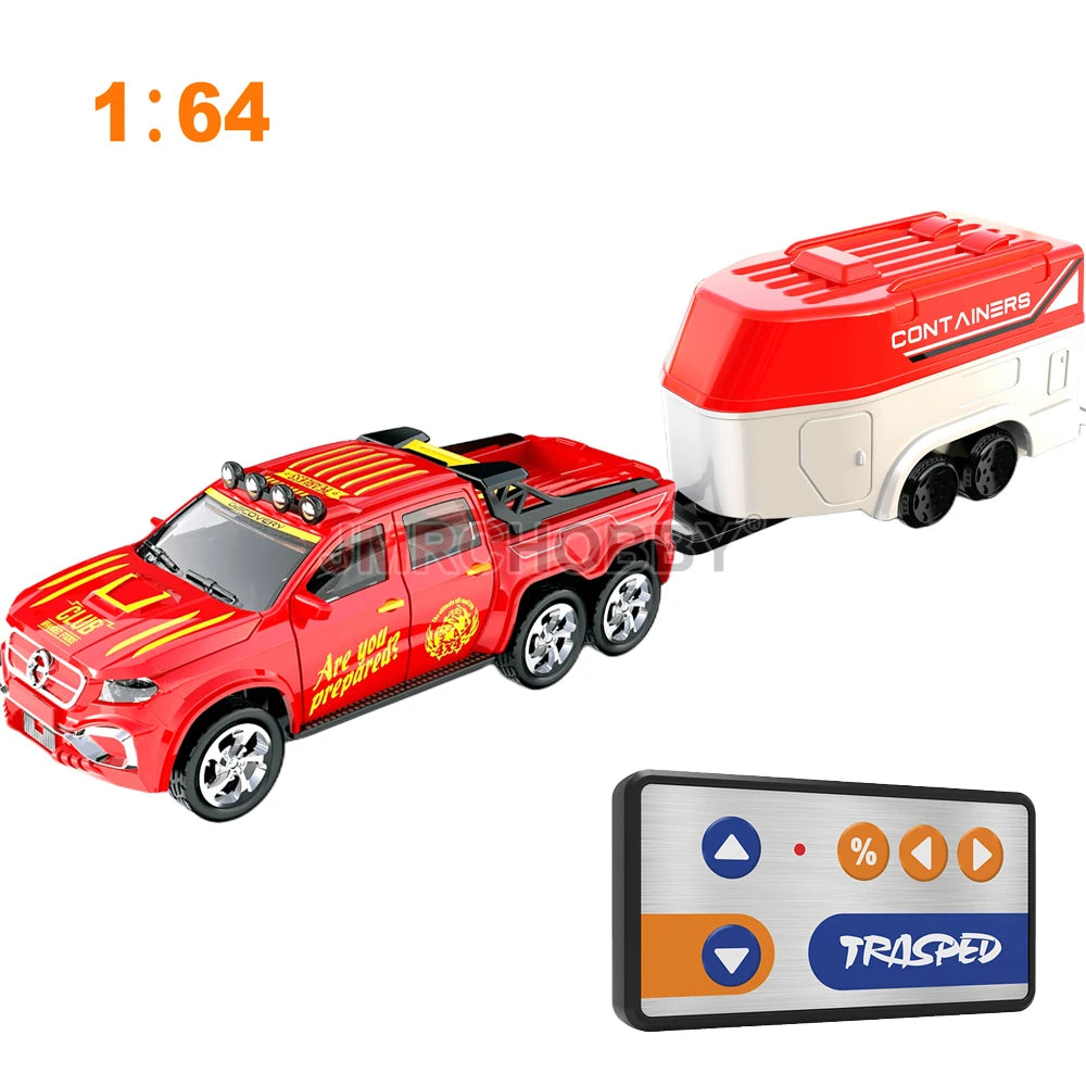 Alloy RC Car with Trailer - 2.4GHz Remote Control Mini Vehicle for Kids & Adults