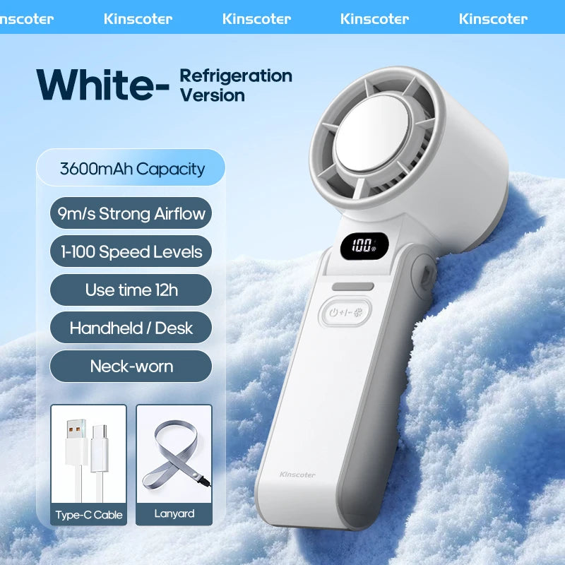 Handheld Fan Foldable Outdoor Cooling 3600mAh Battery 100 Level Turbo Summer 2026
