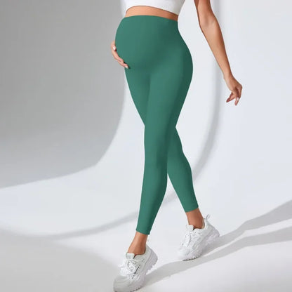 Supportive And Flattering Women’s Maternity Leggings – High Waist Ankle-Length Seamless Knit, For Pregnancy And Workouts