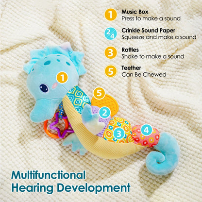 Soft Giraffe Baby Rattle Hanging Plush Newborn Sensory Toys