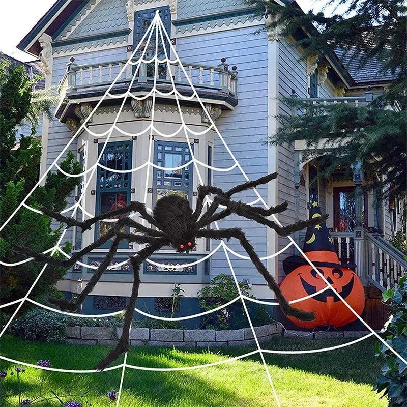 Enorme stoffen Halloween-spin voor binnen en buiten, tuin-, veranda- en spookhuisdecoratie 2026