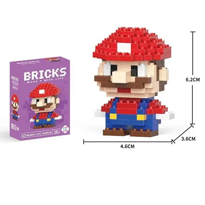 Super Mario Building Block Toys For Children's Gifts 6.2cm ABS Plastic