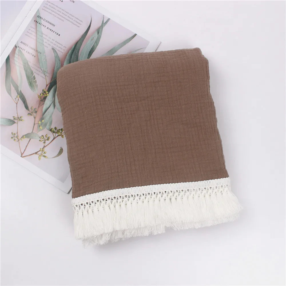 Baby svøb tæppe 100 procent bomuld muslin nyfødt blomsterprint quilt svøb efterår 2025 åndbar blød gave