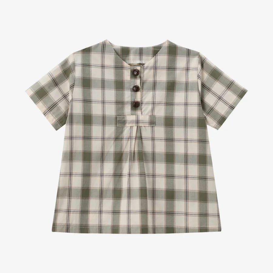 Abiti coordinati morbidi unisex per bambini – motivo a quadri, floreale, 100% cotone, abbigliamento casual estivo