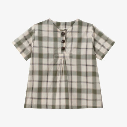 Abiti coordinati morbidi unisex per bambini – motivo a quadri, floreale, 100% cotone, abbigliamento casual estivo