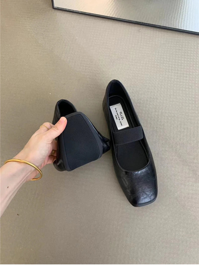 Ondersteunende Dames Ballerina's - Vierkante Neus Mary Jane