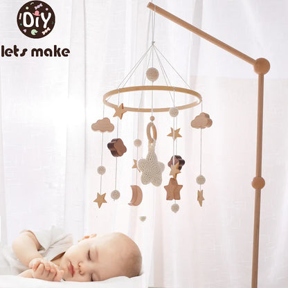 Wooden Baby Mobile Natural Wood Newborn Crib Mobile 0-12 Months Nursery Decor Newborn Gift 2025 Soothing Music