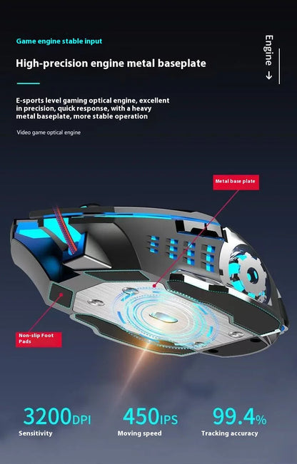 Draadloze Oplaadbare Gaming Muis Bluetooth Stil Achtergrondverlichting