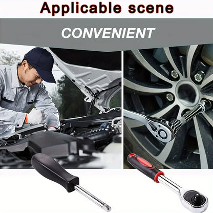 Socket Set 1/4 Inch Drive – 46 Pc Ratchet Wrench Kit With Sockets And Bits, Fall 2025 Ideal For DIY Auto Repairs