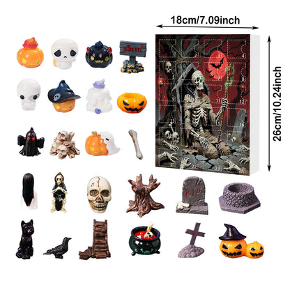 Calendario de Adviento de Halloween 24 Cuenta Regresiva con Mini Figuras
