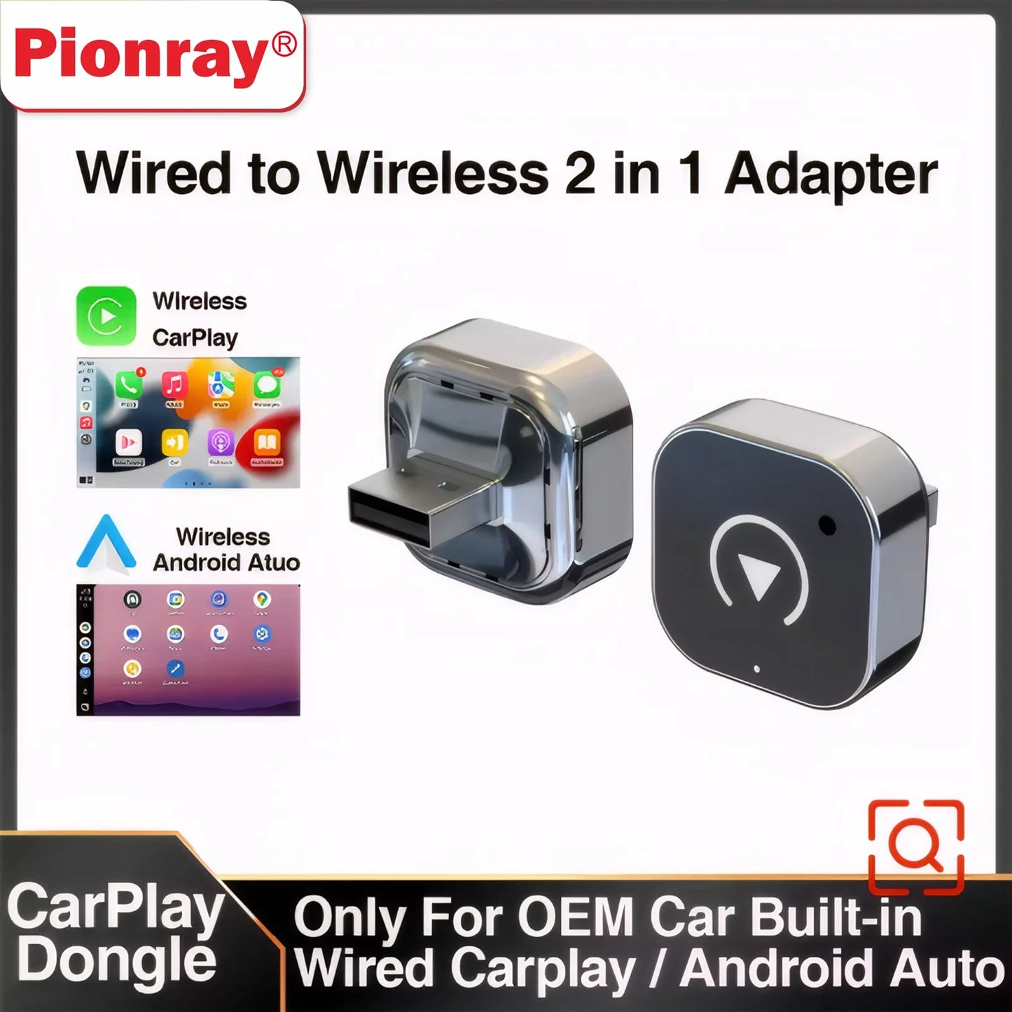 Wireless CarPlay Adapter 2-in-1 für Android Auto, AI Smart Box, Herbst 2025 Auto-Technik Geschenk