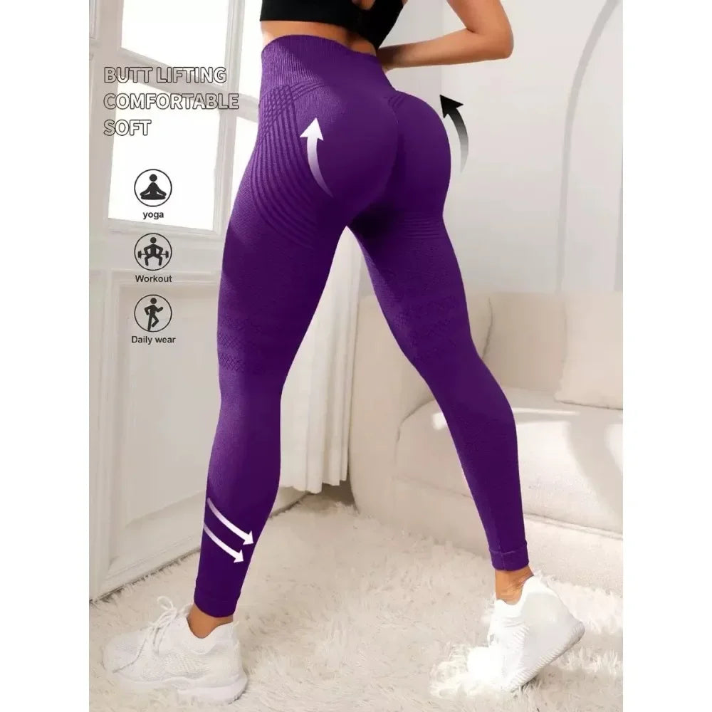 Compressive high-waist women's 3D leggings – seamless, butt-lifting, for gym & yoga