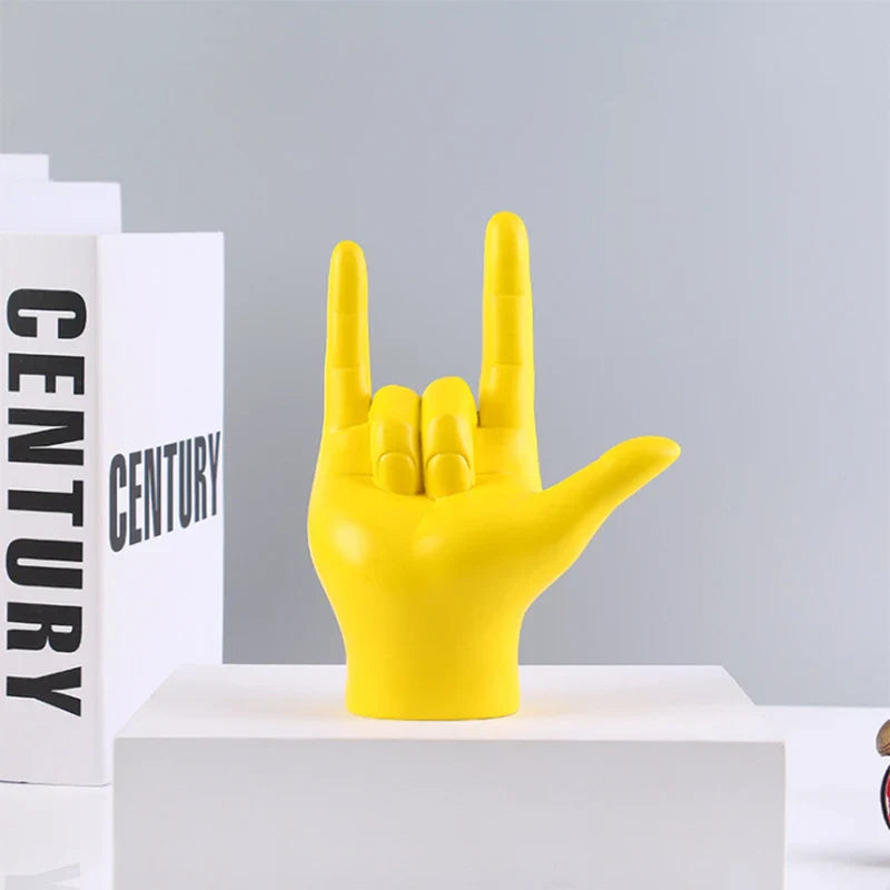 Sign Language Hand Statue 19.5cm Resin Figurine Home Decor Fall 2025 Meaningful Gift Desk Accent