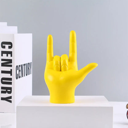 Sign Language Hand Statue 19.5cm Resin Figurine Home Decor Fall 2025 Meaningful Gift Desk Accent