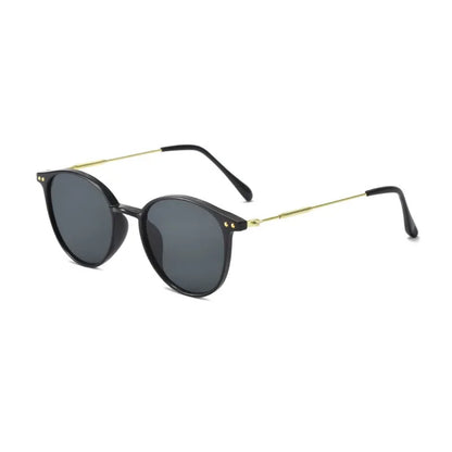 Set di occhiali da sole a forma di occhio di gatto rotondi piccoli per donne e uomini - occhiali vintage sottili, 2 paia