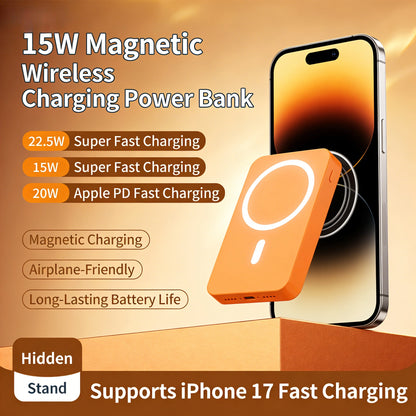 Power Bank Caricatore Wireless Magnetico - Batteria Portatile Sottile, 2 Cavi, Ricarica Veloce Ritorno a Scuola 2026