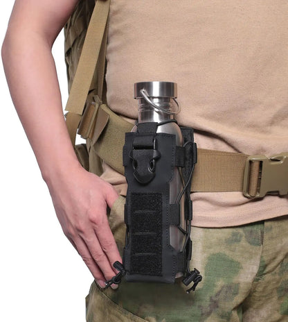 MOLLE Radio Pouch and Water Bottle Holder - Adjustable 40 Oz Pouch for Backpack Fall 2025 Tactical Gear Accessory