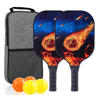Variant image for USAPA Approved Pickleball Paddle Set of 2 with 4 Balls and Carrying Bag - Lightweight Fiberglass Rackets for Indoor and Outdoor Play-27