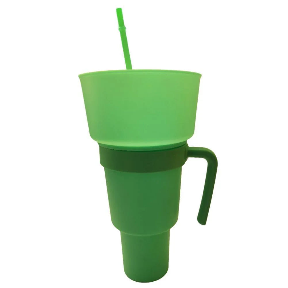 Vaso para bocadillos 2 en 1 Tazón para bocadillos Vaso antisalpicaduras a prueba de fugas Vaso para palomitas Estadio Noche de película Otoño 2025