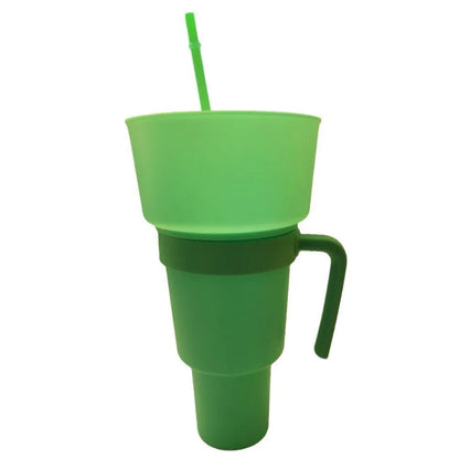 Vaso para bocadillos 2 en 1 Tazón para bocadillos Vaso antisalpicaduras a prueba de fugas Vaso para palomitas Estadio Noche de película Otoño 2025
