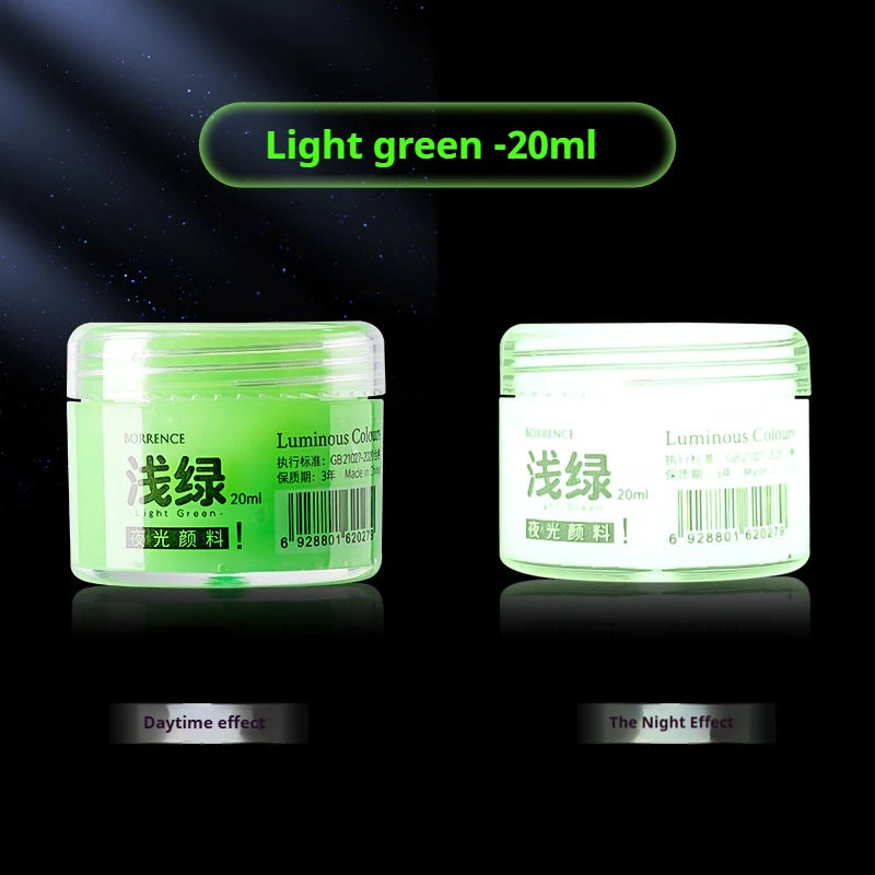 Glow in the dark pigment – lysende fluorescerende akrylmalesæt til DIY-graffiti, tasker og sko – TikTok viral 2026