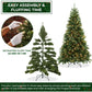 Realistic Pre-Lit Green Spruce Christmas Tree - Artificial Holiday Decor with Sturdy Metal Stand and 550 UL White Lights