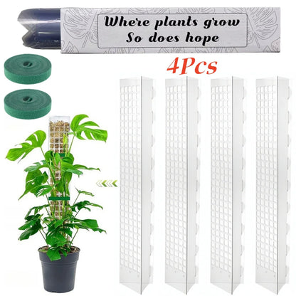 Indoor Moss Pole Garden Tools - 24-inch Plastic Plant Stand for Climbing Plants Support