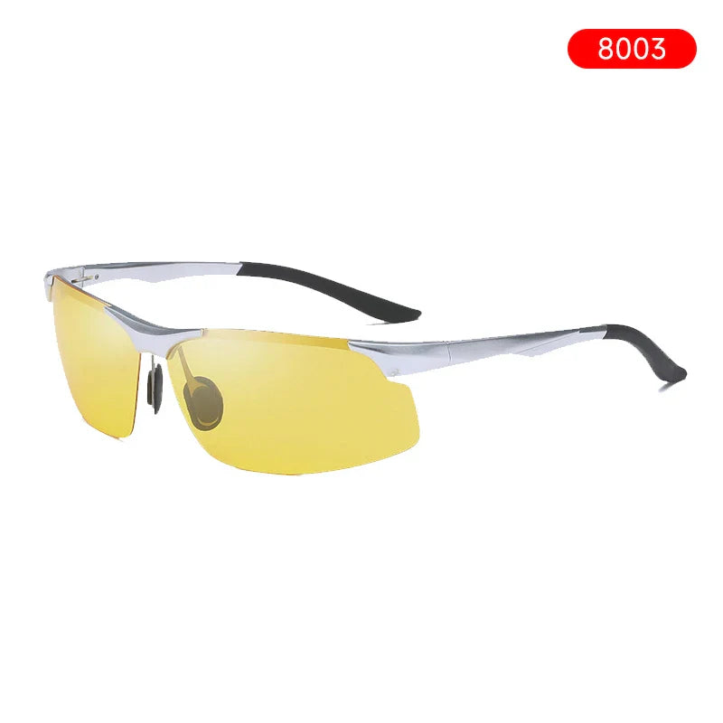 Night Vision Glasses Aluminum Alloy Frame Polarized Sunglasses Day Night Driving UV400 Yellow Lenses Fall 2025 Gift