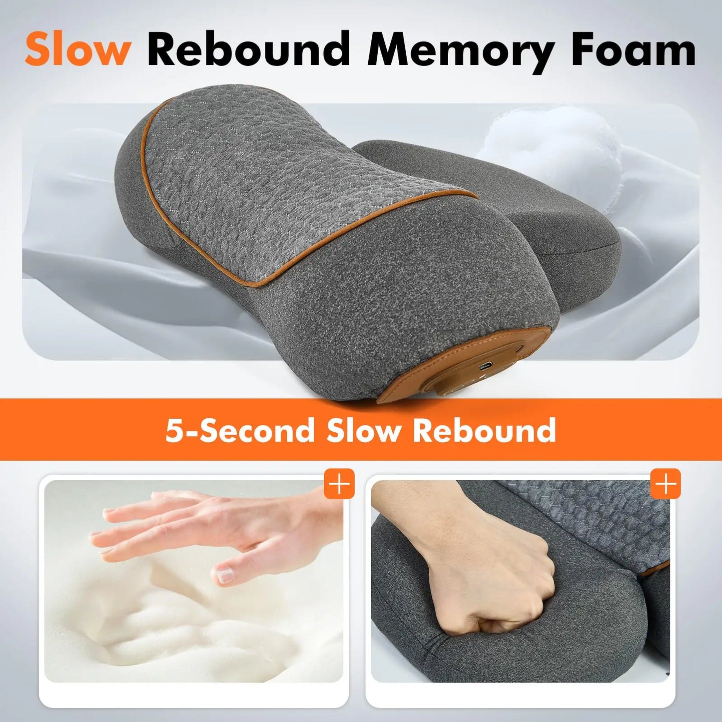 Neck Massager Pillow With Heat And Vibration - Viral Trend Cervical Therapy For Neck And Shoulder Relief, Hot Compress