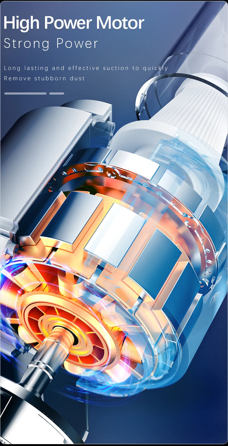 Aspiradora de coche inalámbrica mini de mano fuerte 6000mAh